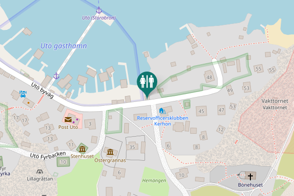 Map showing location of Utö byväg 37 Toilet