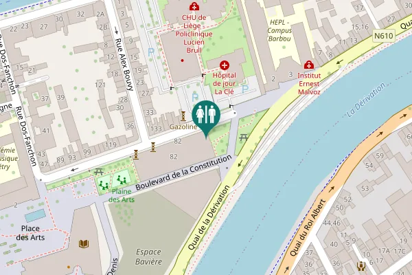 Map showing location of Boulevard de la Constitution 82 Toilet