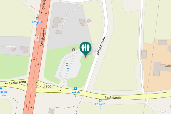 Map showing location of Juhananraitti Toilet