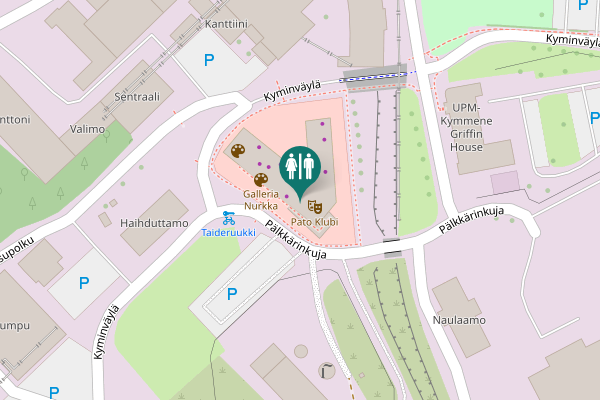 Map showing location of Kyminväylä 2 Toilet