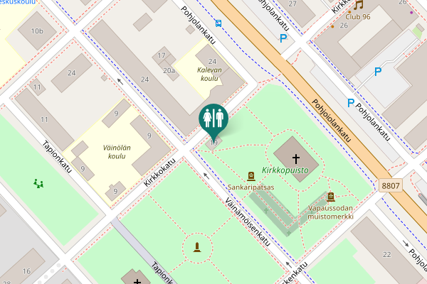Map showing location of Kirkkokatu 19 Toilet