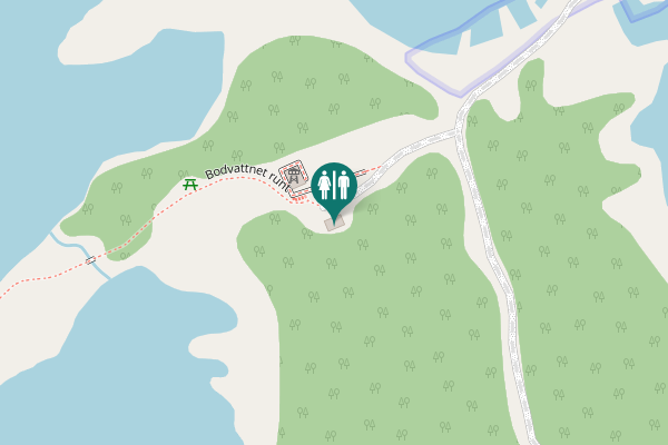Map showing location of Bodvattnet runt Toilet