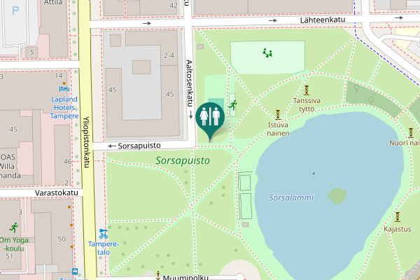 Map showing location of Aaltosenkatu Toilet