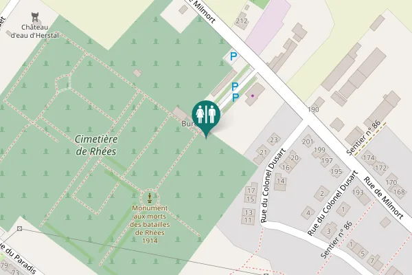 Map showing location of Rue du Colonel Dusart 19 Toilet