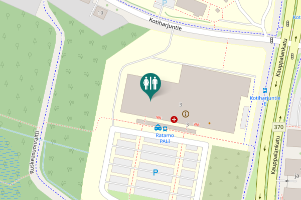 Map showing location of Ruskeasuonkatu 3 Toilet