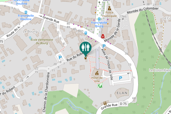 Map showing location of Rue du Robert 8 Toilet