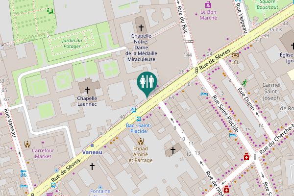 Map showing location of Rue de Sèvres 79 Toilet