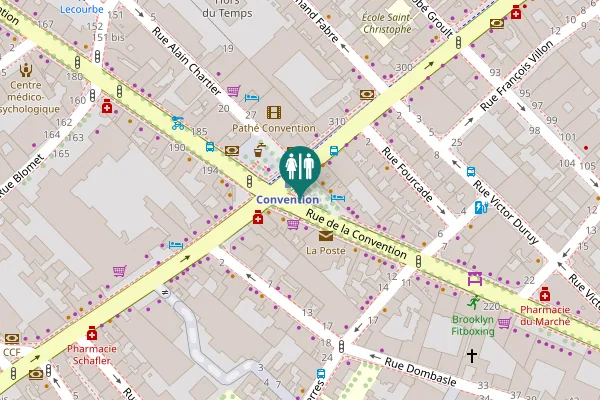 Map showing location of Rue de la Convention 202 Toilet