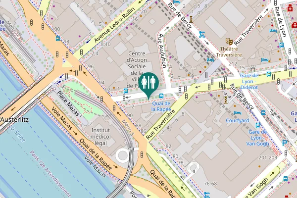 Map showing location of Boulevard Diderot 4 Toilet