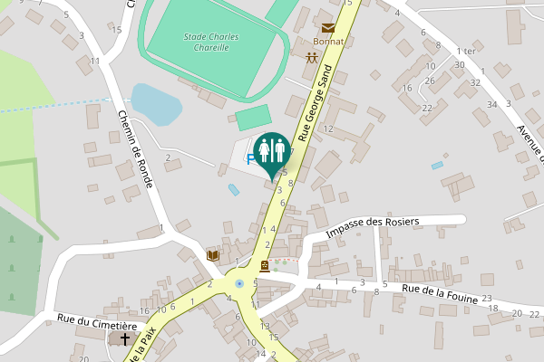 Map showing location of Rue George Sand 3 Toilet