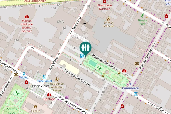 Map showing location of Place du Commerce 7 Toilet