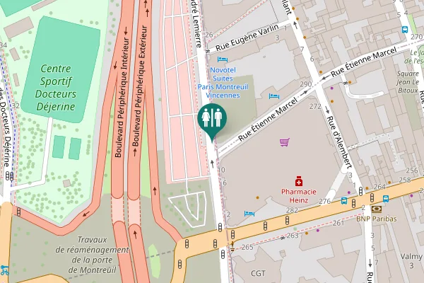 Map showing location of Avenue du Professeur André Lemierre 22 Toilet