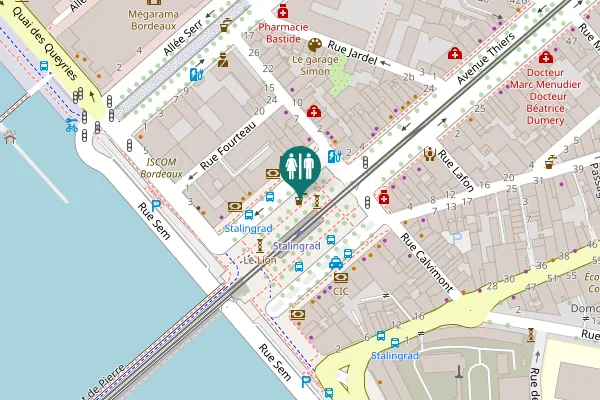 Map showing location of Place de Stalingrad 20 Toilet