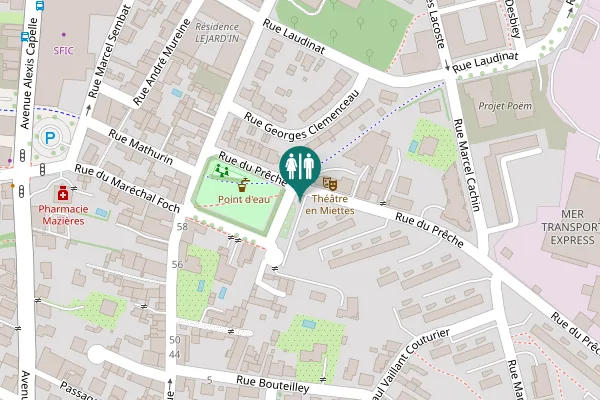Map showing location of Rue du Prêche 2 Toilet
