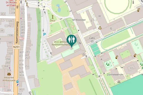Map showing location of Naamsesteenweg 355 Toilet