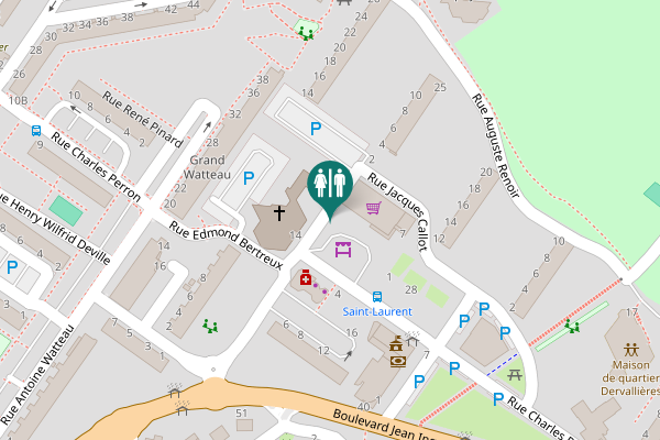 Map showing location of Rue Jacques Callot Toilet