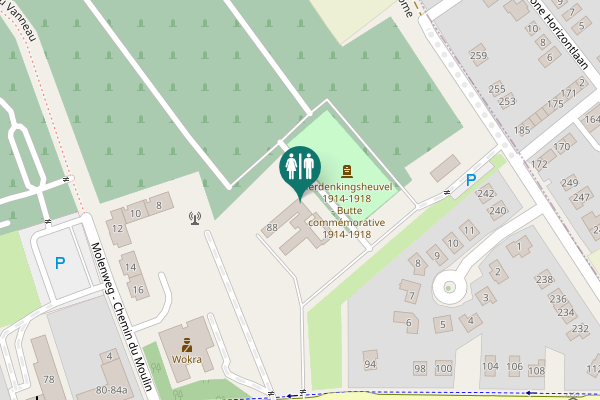 Map showing location of Lange Eikstraat - Rue du Long Chêne 88 Toilet