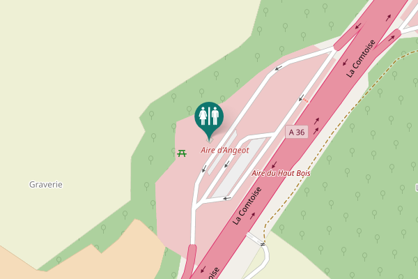 Map showing location of La Comtoise Toilet