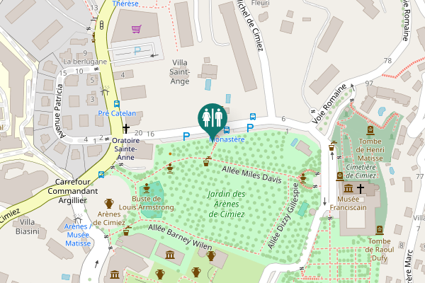 Map showing location of Avenue du Monastère 14 Toilet