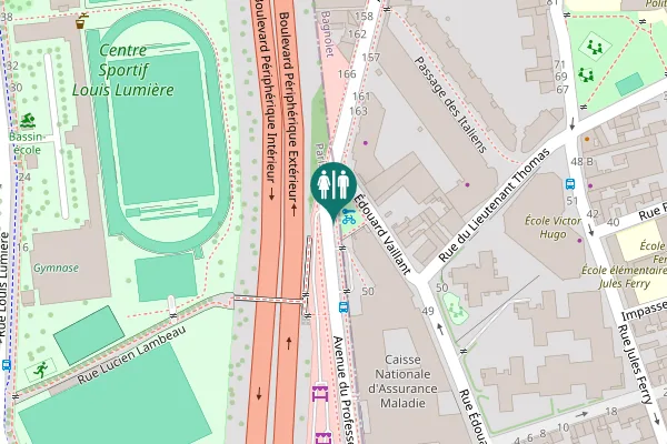 Map showing location of Avenue du Professeur André Lemierre 50 Toilet