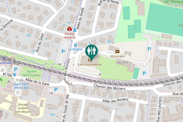 Map showing location of Montrabé Toilet