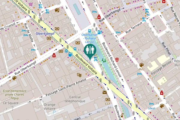 Map showing location of Boulevard Voltaire 47 Toilet