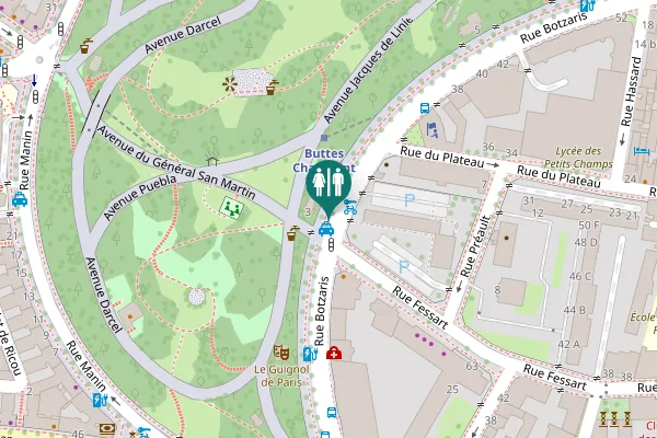 Map showing location of Rue Botzaris 28 Toilet