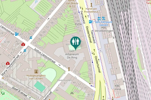 Map showing location of Tiensevest 62 Toilet