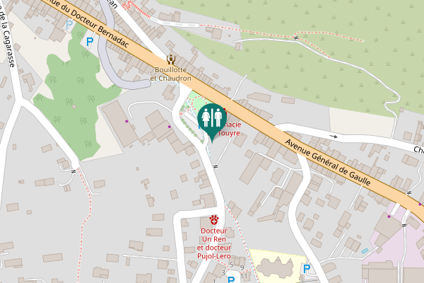Map showing location of Place de la République Toilet