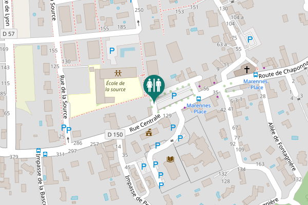 Map showing location of Place du Champ de Mars Toilet