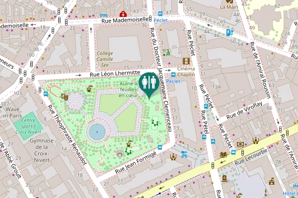 Map showing location of Paris Toilet