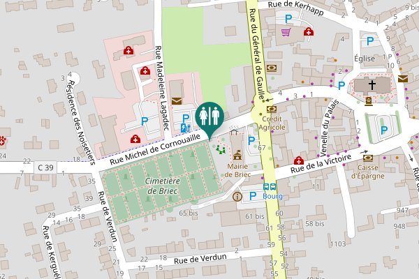 Map showing location of Rue Michel de Cornouaille Toilet