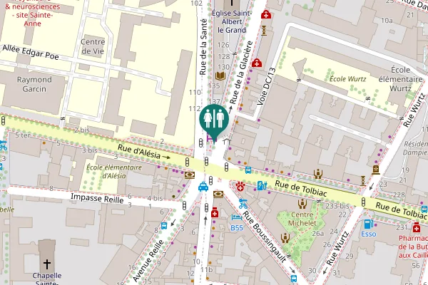 Map showing location of Rue de la Glacière 129 Toilet