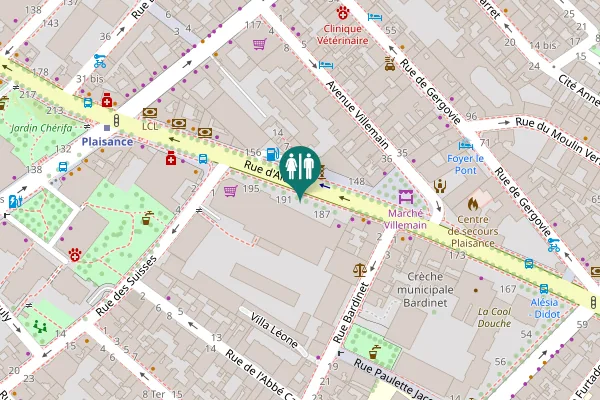 Map showing location of Rue d'Alésia 189 Toilet