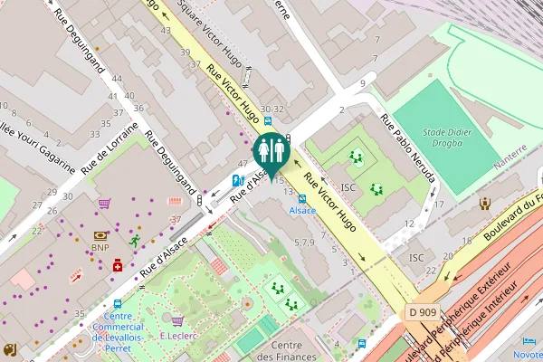 Map showing location of Rue Victor Hugo 15 Toilet