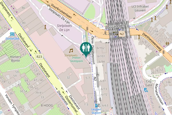 Map showing location of Stelplaats De Lijn Toilet