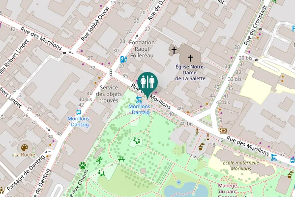 Map showing location of Rue des Morillons 41 Toilet