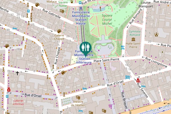 Map showing location of Place Suzanne Valadon 4 Toilet