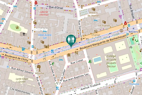 Map showing location of Promenade Michou Toilet
