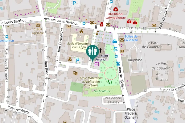 Map showing location of Place des Martyrs de la Résistance Toilet