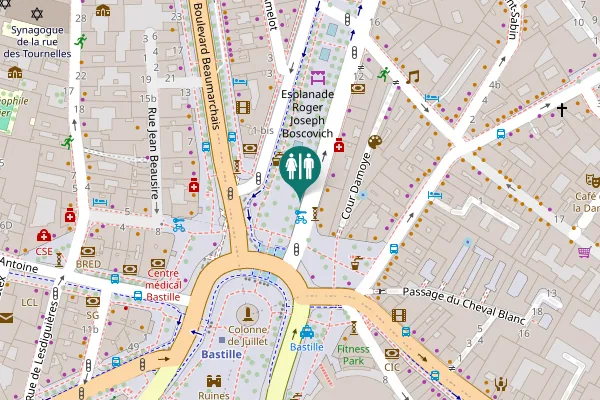 Map showing location of Esplanade Roger Joseph Boscovich Toilet