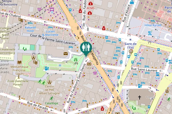 Map showing location of Rue du Faubourg Saint-Denis 112 Toilet