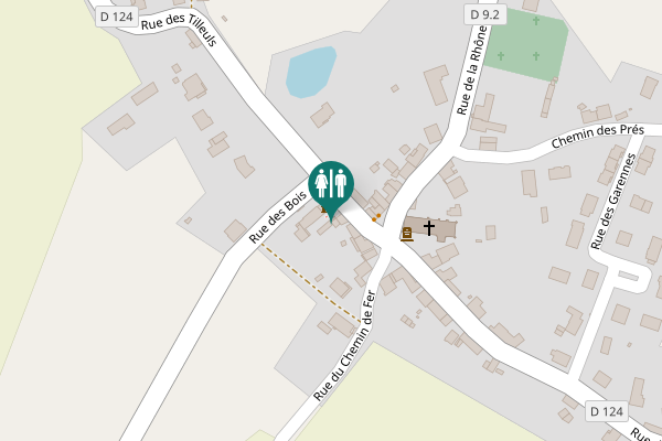 Map showing location of Rue des Tilleuls Toilet