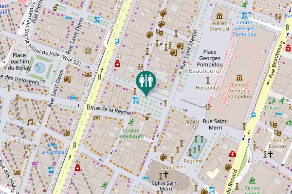 Map showing location of Place Edmond Michelet 4 Toilet