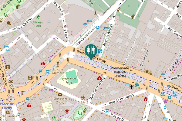 Map showing location of Promenade Roland-Lesaffre Toilet