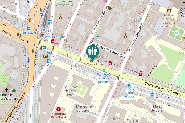 Map showing location of Boulevard de Port-Royal 88 bis Toilet