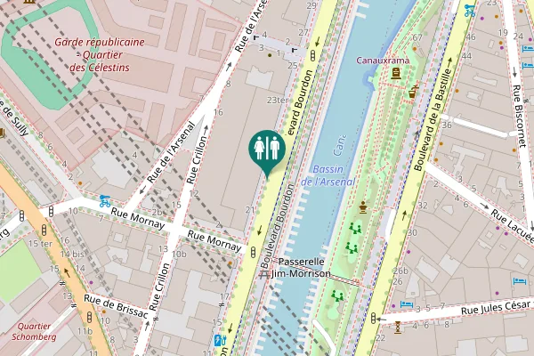 Map showing location of Boulevard Bourdon 21bis Toilet