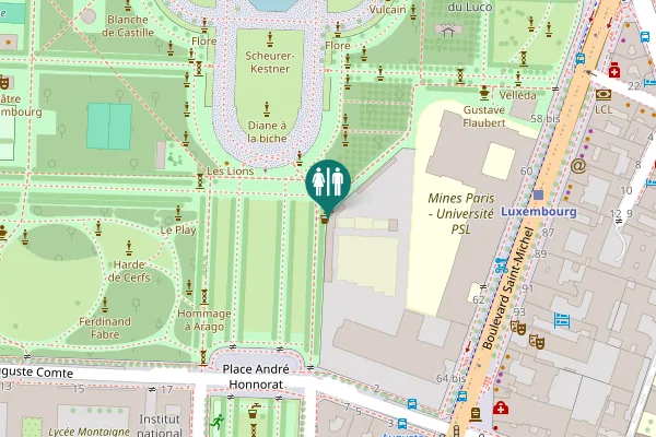 Map showing location of Rue Auguste Comte Toilet