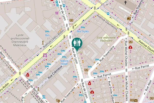 Map showing location of Rue de Lyon 12 Toilet