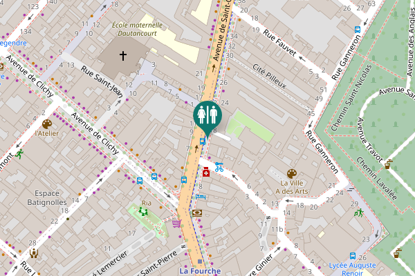 Map showing location of Avenue de Saint-Ouen 22-23 Toilet